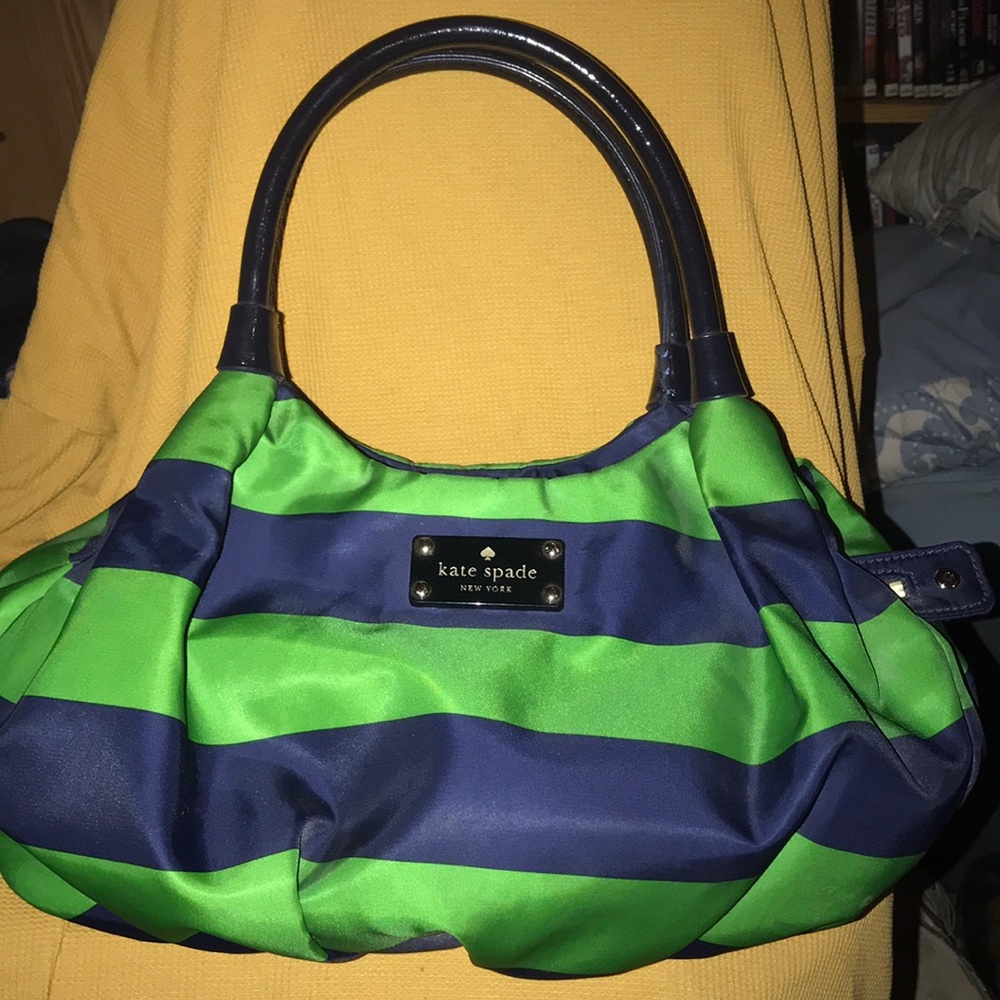 Authentic Kate Spade Purse in Green/Navy Blue